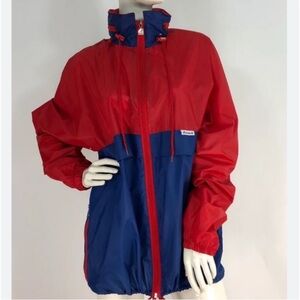 KWAY vintage oversized blue & red windbreaker unisex gorpcore jacket size large